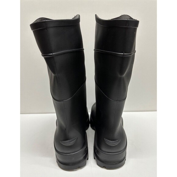 Rainboots men size 10 women size 12 unisex black rubber waterproof  made in USA